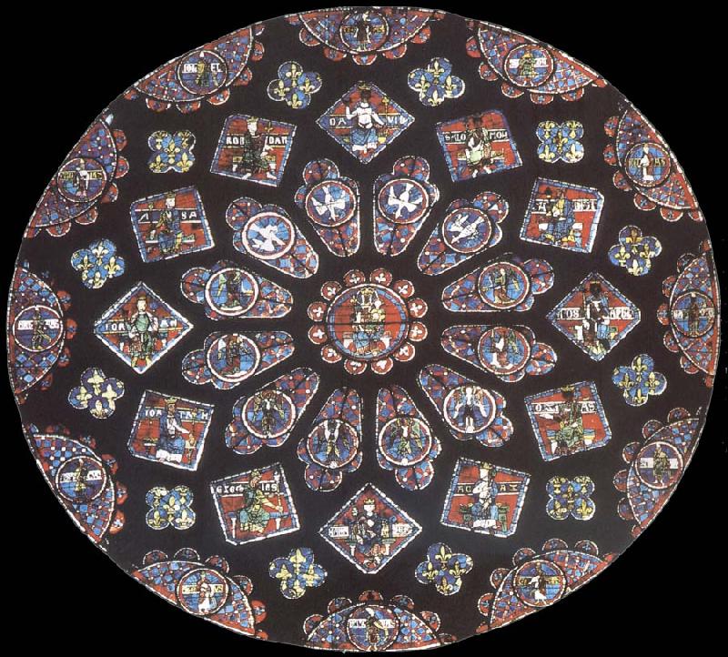 Jean Fouquet Rose window, northern transept, cathedral of Chartres, France